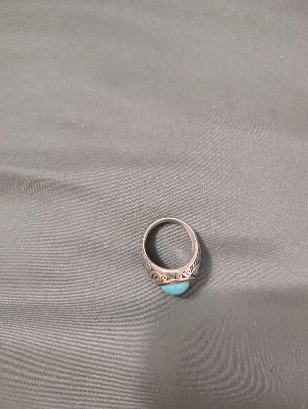 Stainless Steel Turquoise Ring - Picture 3 of 3